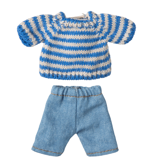 Knitted Sweater and Trousers for Big Brother Mouse by maileg
