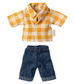 Yellow Checked Shirt and Trousers for Dad Mouse by maileg