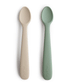 2-Pack Mushie Silicone Feeding Spoons Cambridge Blue and Shifting Sand by Mushie