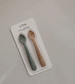 2-Pack Mushie Silicone Feeding Spoons Cambridge Blue and Shifting Sand by Mushie