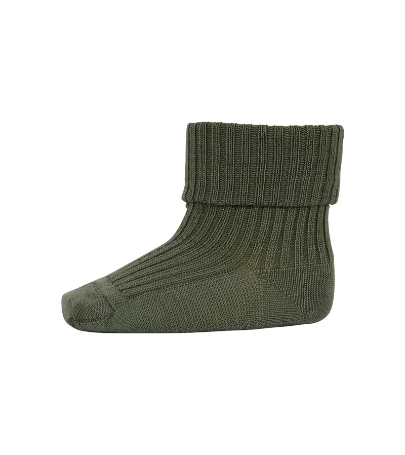 Olivine Green Wool Rib Socks by mp Denmark
