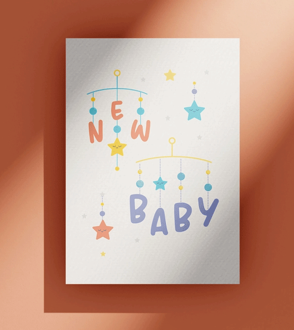 Baby Mobile New Baby Card by Heyyy Ltd