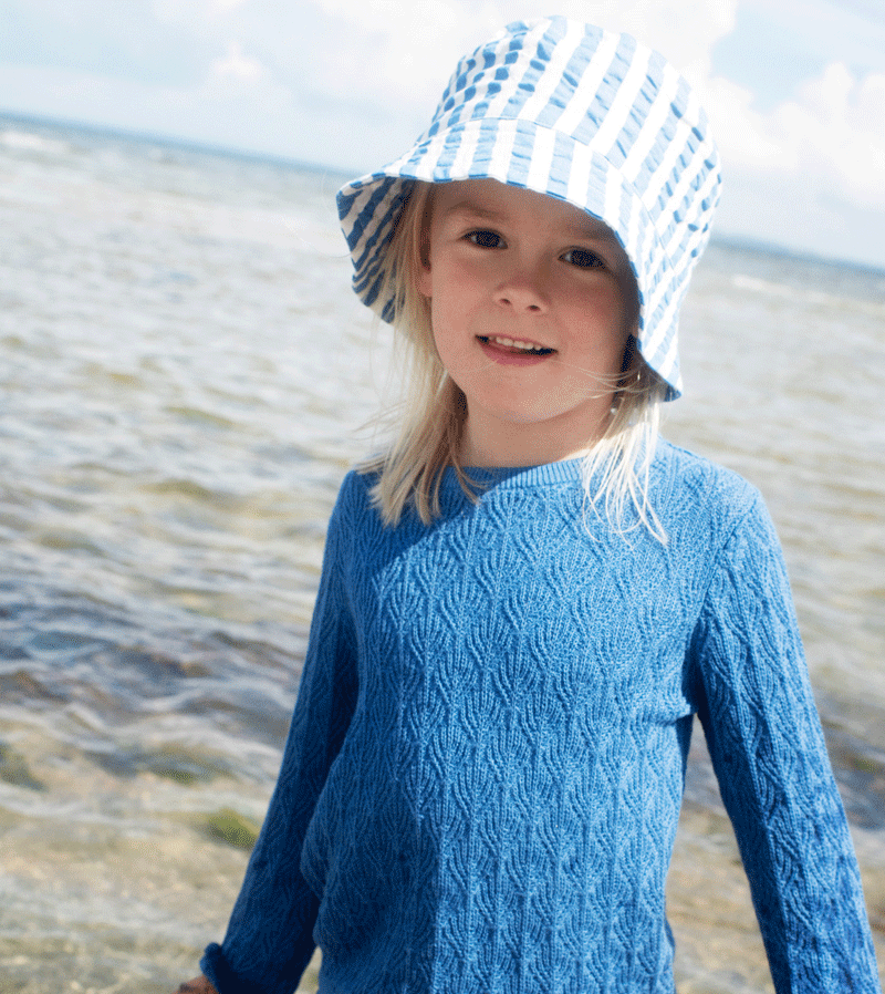 Azur Striped Woven Bucket Hat by Serendipity