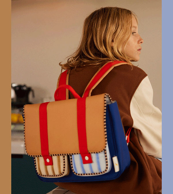 Jane Beige & Ned Blue Wonders of the Deep Sea Classic School Bag by Sticky Lemon