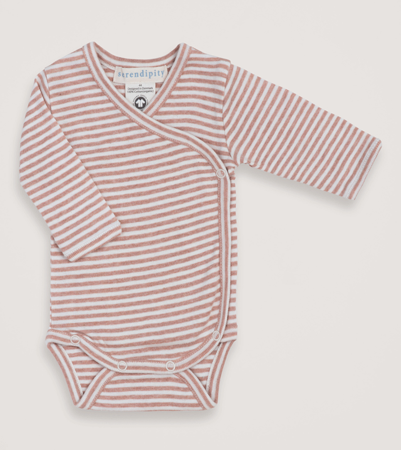 Clay Stripe Organic Cotton Crossover Body by Serendipity