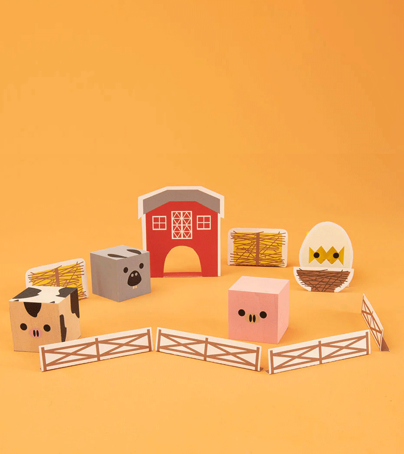 Cubelings Farm Blocks by Uncle Goose