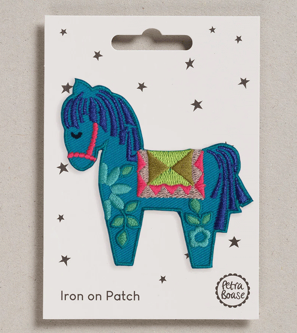 Dala Horse Iron on Patch by Petra Boase