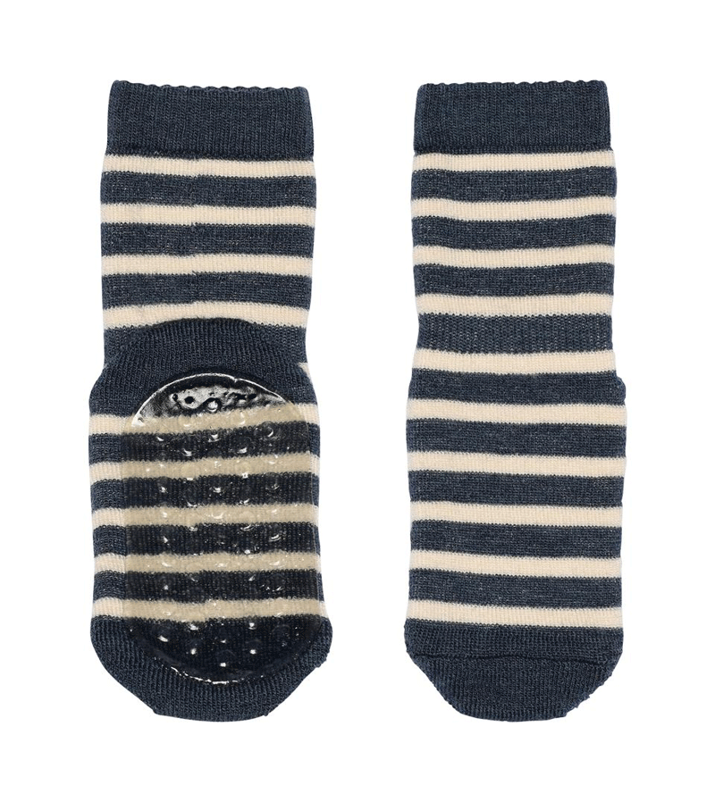 Dark Denim Wool Elis Anti-Slip Slipper Socks by mp Denmark
