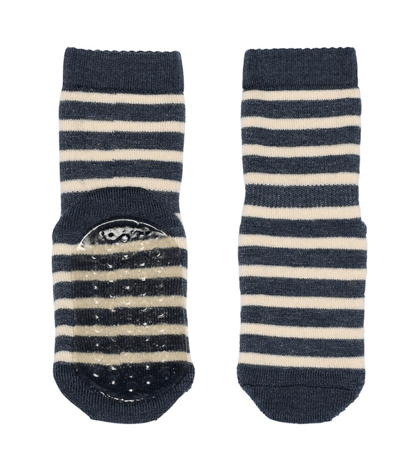 Dark Denim Wool Elis Anti-Slip Slipper Socks by mp Denmark
