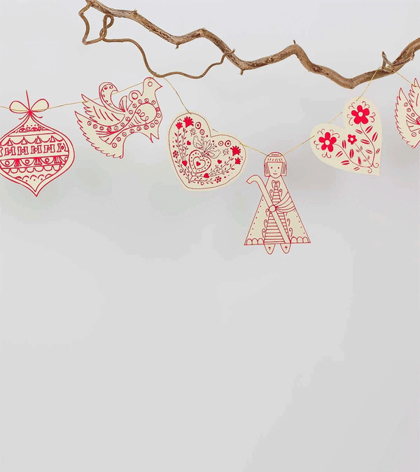 Folklore Paper Garland Decoration by AfroArt