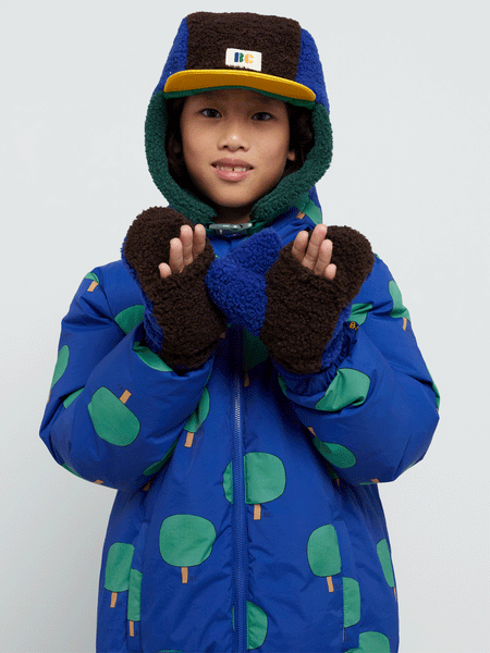 Blue Kids Color Block Sheepskin Mittens by Bobo Choses – Niddle