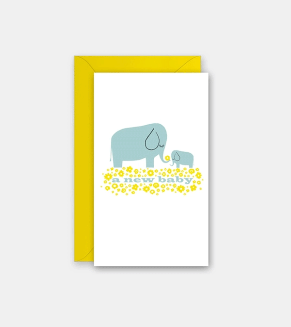 A New Baby Elephants Mini Card by Rock Scissor Paper