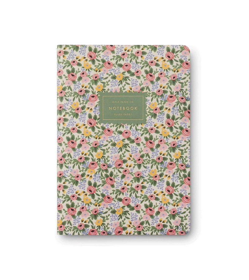 Cream Rose Stitched Notebook by Rifle Paper Co