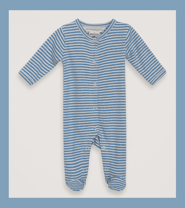 Azur Stripe Organic Cotton Romper by Serendipity