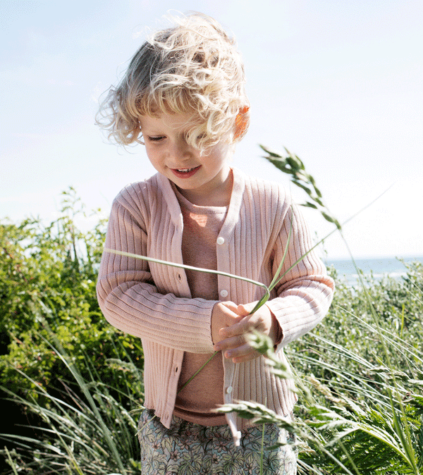 Rose Dust Organic Rib Cardigan by Serendipity