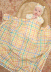 Ditto Rainbow Check Large Muslin Swaddle Blanket by Bonnie Mob