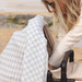 Blue Check Waves Swaddle by Avery Row