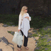Blue Check Waves Swaddle by Avery Row