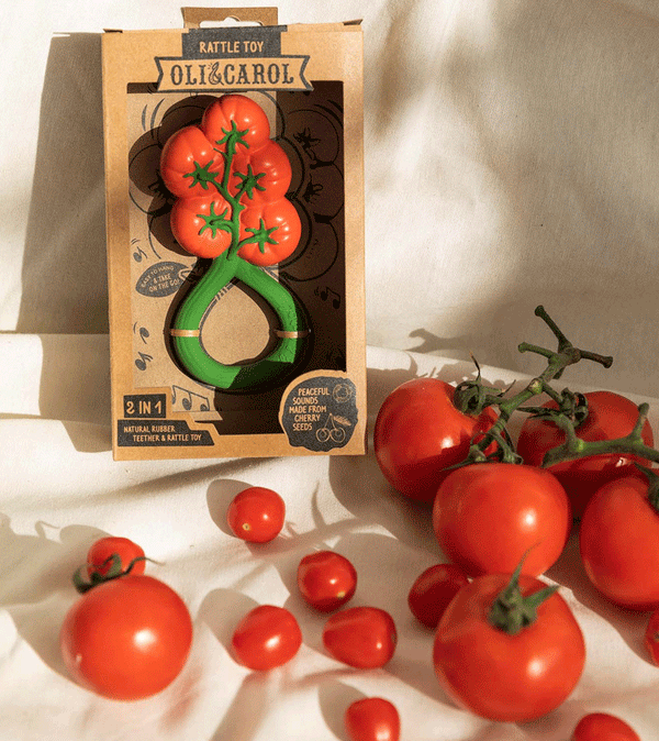 Tomato Baby Rattle & Teether by Oli and Carol