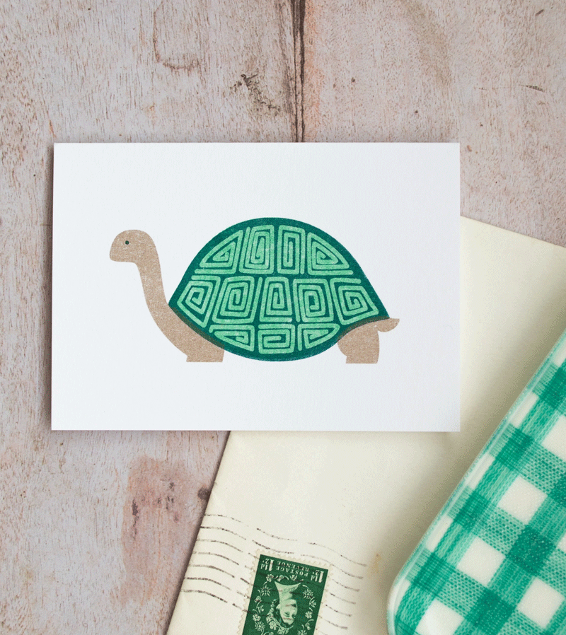 Cute Turtle Mini Card by Bobbie Print