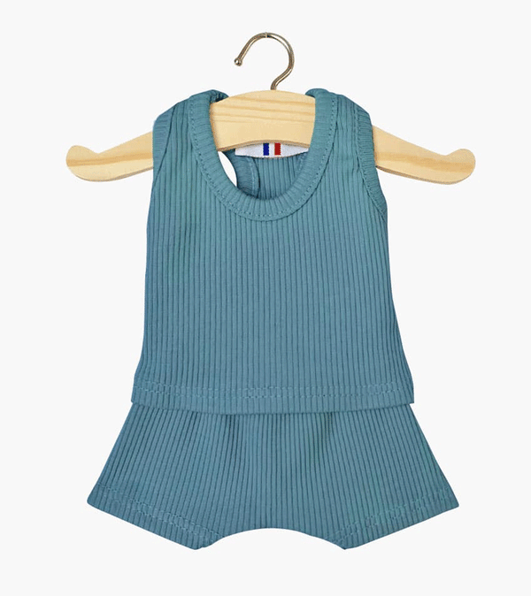 Peacock Blue Rib Underwear Set for Minikane Baby Dolls