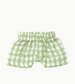 Vito Shorts in Green Vichy cotton Gauze with Pouch for Minikane Baby Dolls