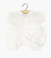 Noa Romper and Hat Set in White Cotton Gauze with Pouch or Baby Dolls by Minikane