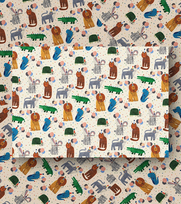 Party Animals Wrapping Paper by Daria Solak Illustrations