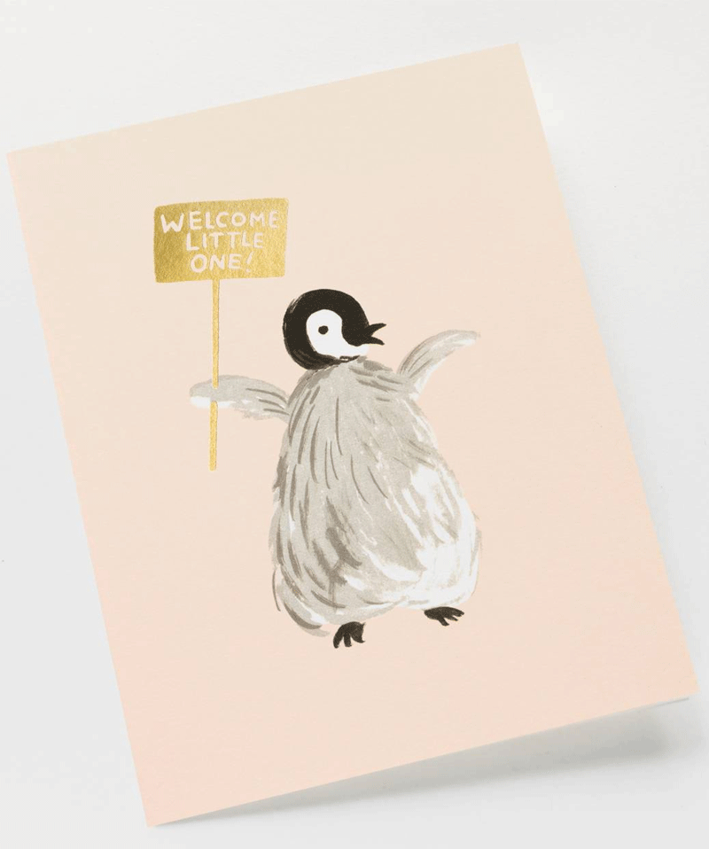 Welcome Penguin Card by Rifle Paper Co