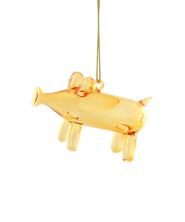 Orange Balloon Pig Glass Ornament By Cody Foster - Niddle Noddle