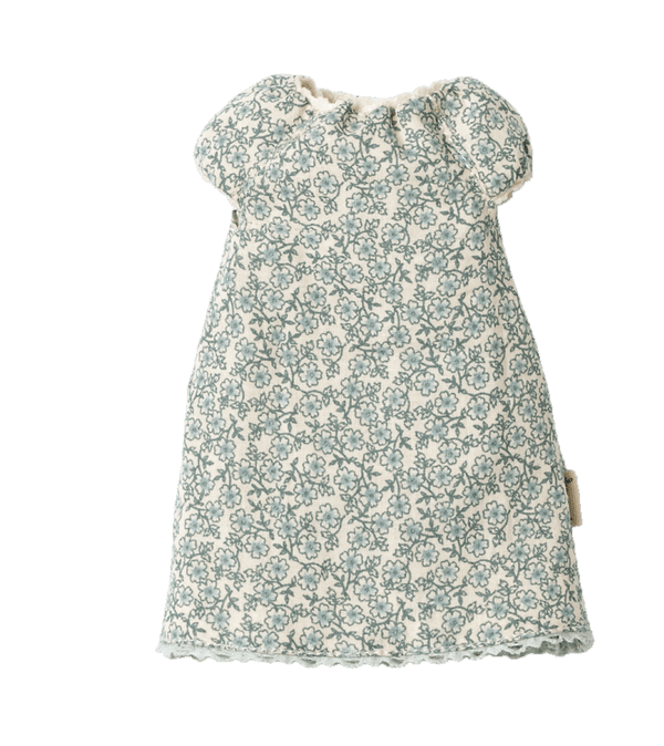 Blue Flower Nightgown for Teddy Mum by Maileg - Niddle Noddle