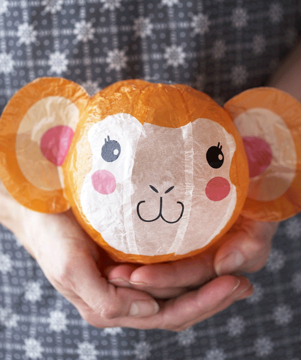 Monkey Japanese Paper Balloon Card by  Petra Boase - Niddle Noddle