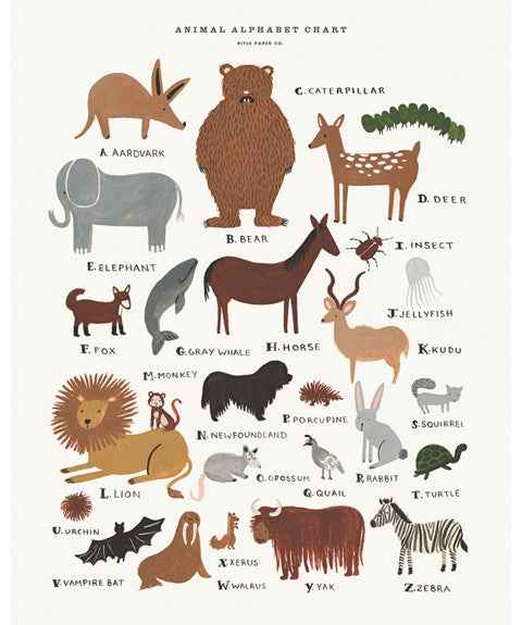 Medium Animal Alphabet Print by Rifle Paper Co