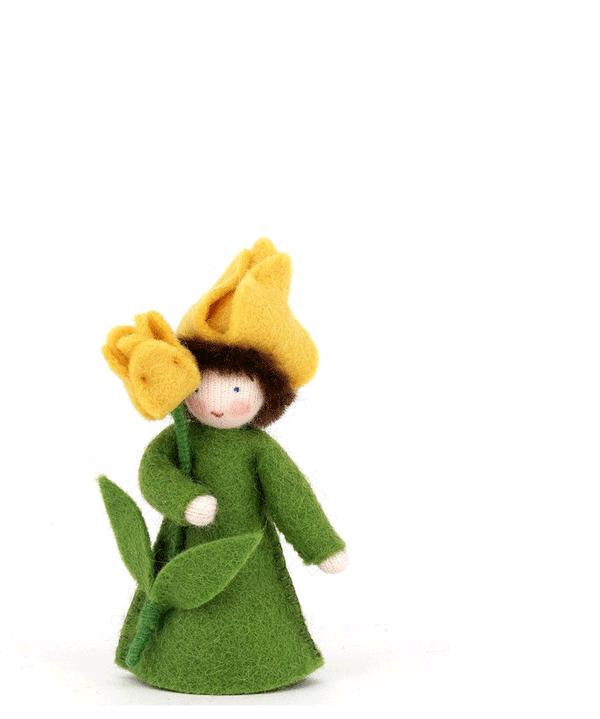 Standing Yellow Tulip Waldorf Doll - Niddle Noddle