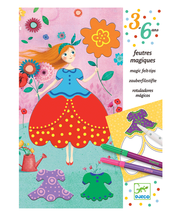 Marie's Pretty Dresses Colouring Art Set by Djeco - Niddle Noddle