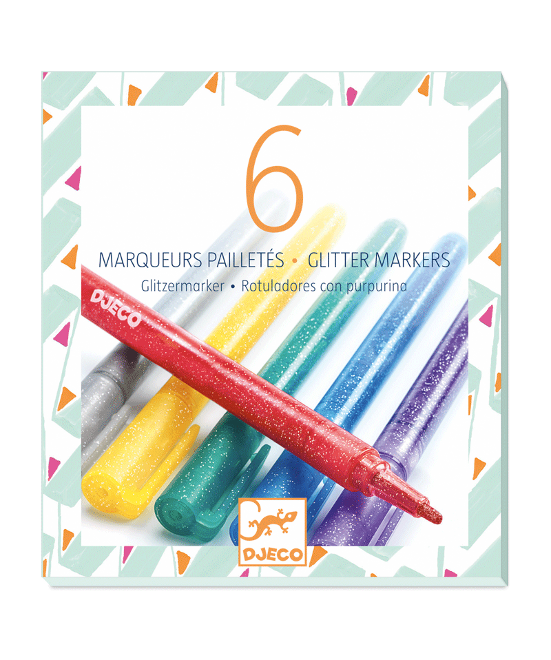 Set of Glitter Marker Pens by Djeco - Niddle Noddle