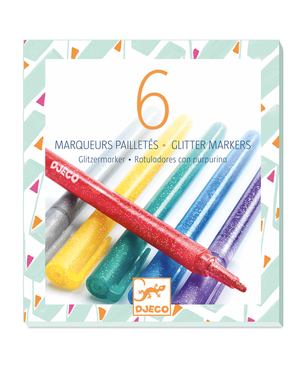 Set of Glitter Marker Pens by Djeco - Niddle Noddle