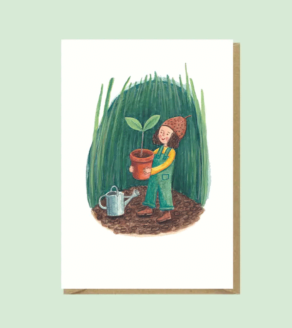 Planting Seedlings Greetings Card