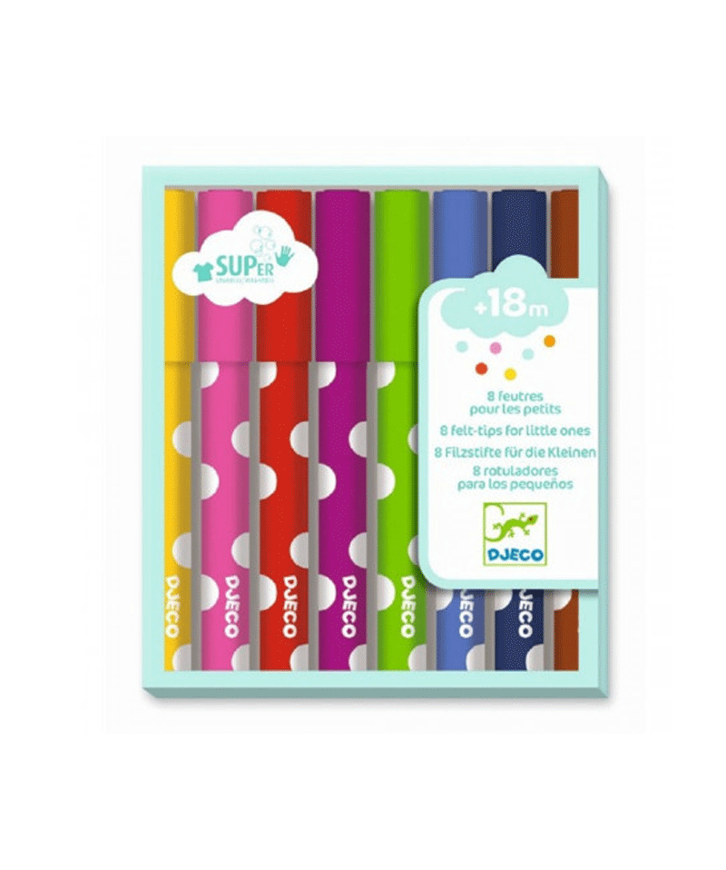 Set of 8 FeltTips for Little ones by Djeco - Niddle Noddle