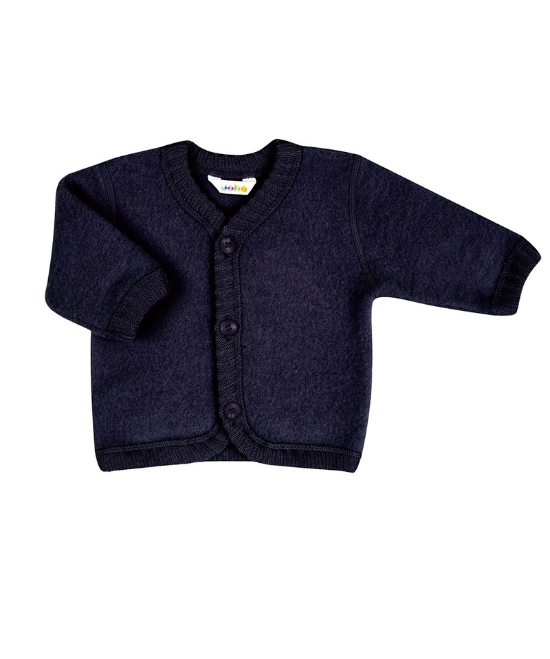 Navy Soft Wool Cardigan by Joha - Niddle Noddle