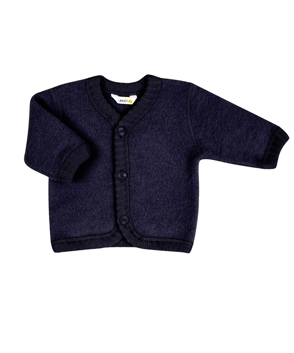 Navy Soft Wool Cardigan by Joha - Niddle Noddle