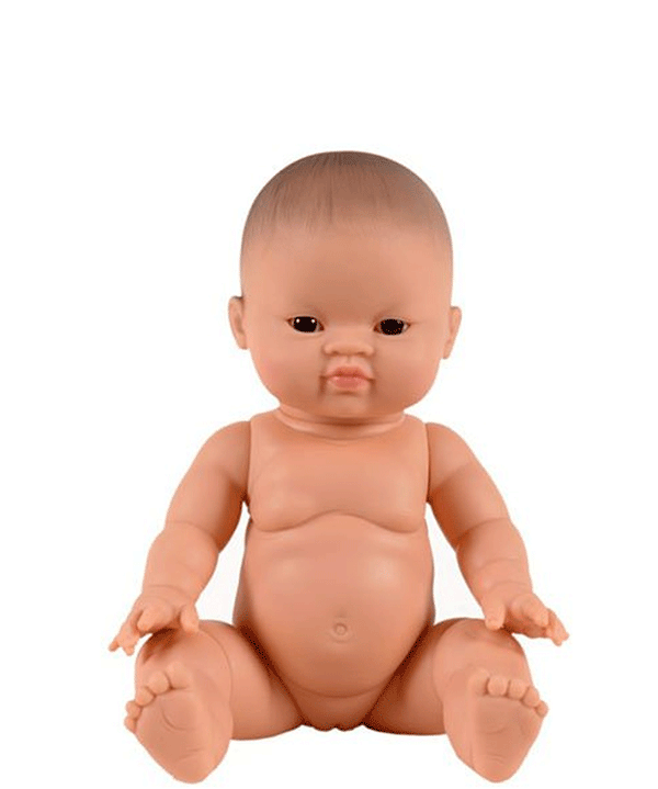 Alizee D'Asie Girl Baby Doll with Brown Eyes - Niddle Noddle