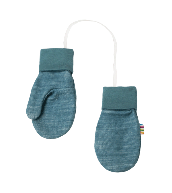 Teal Mittens with Thumbs by Joha