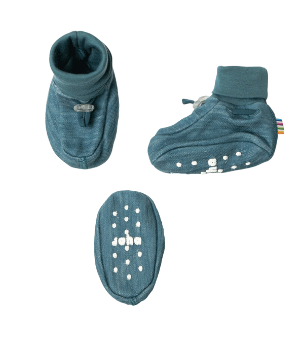 Teal Wool and Bamboo Booties by Joha