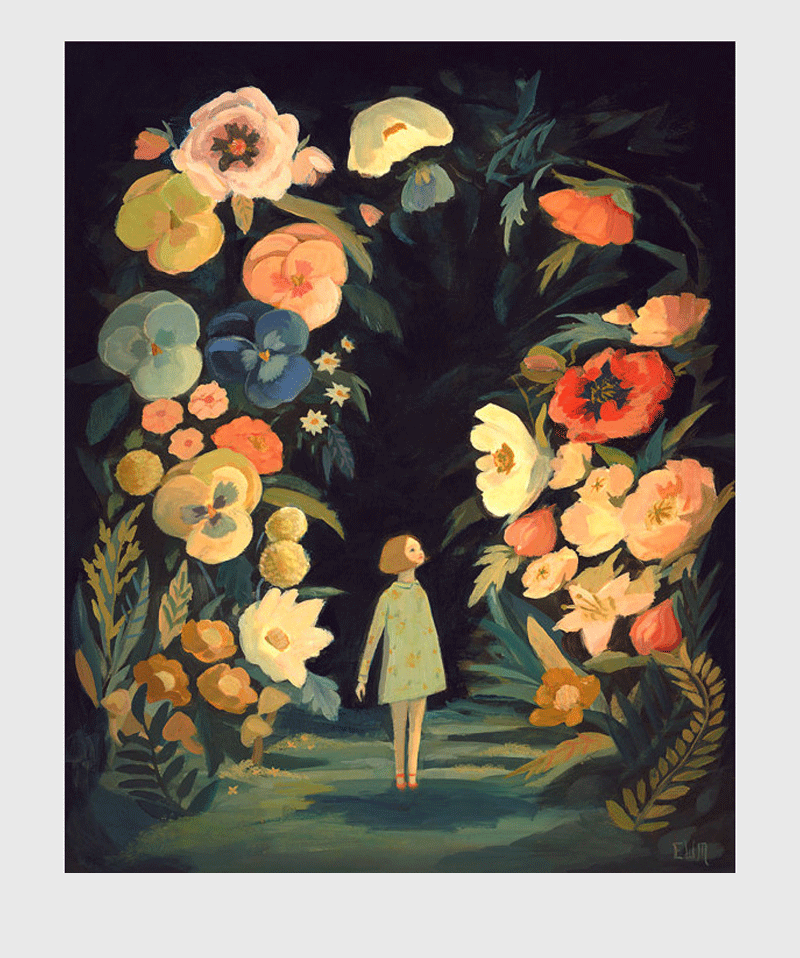 Night Garden Print by Black Apple - Niddle Noddle