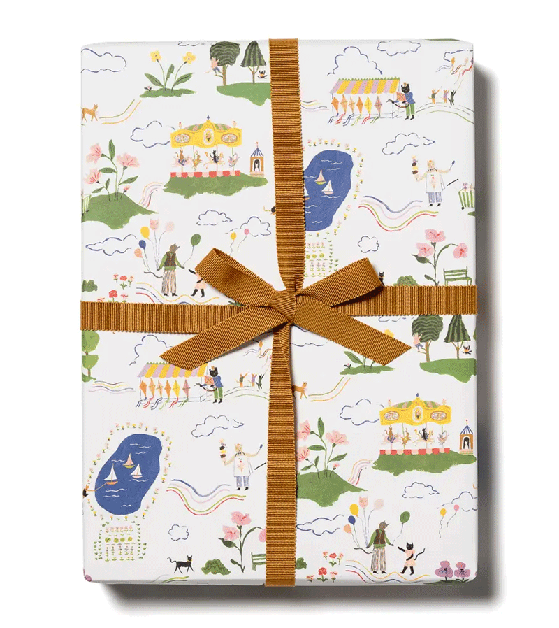 Amusement Park Wrapping Paper Sheet by Red Cap Cards - Niddle Noddle