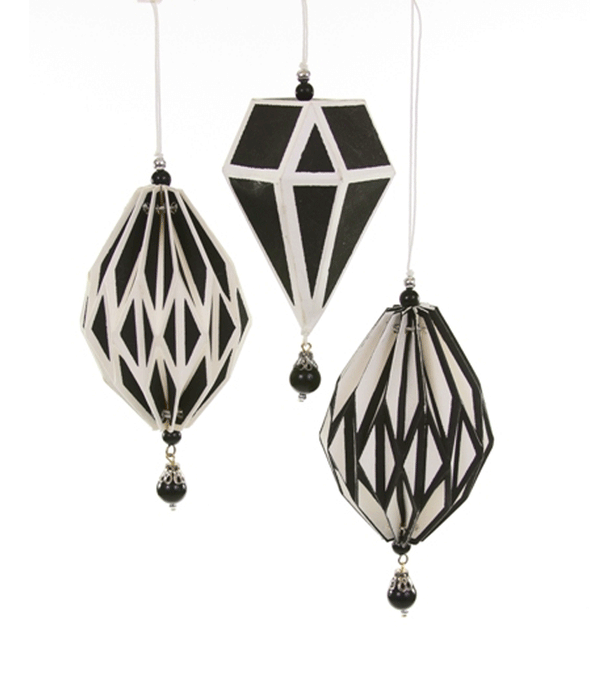 Black and White Geometric Paper Ornament by Cody Foster - Niddle Noddle