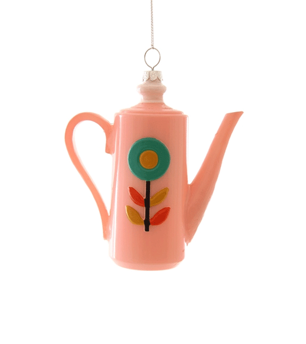 Kitsch Retro Coffee Pot Glass Ornament by Cody Foster - Niddle Noddle