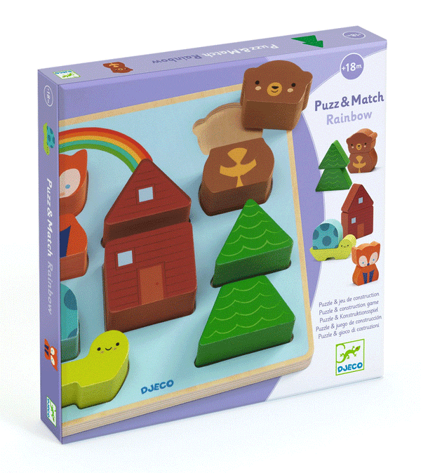 Puzz & Match Rainbow Puzzle & Construction Game by Djeco