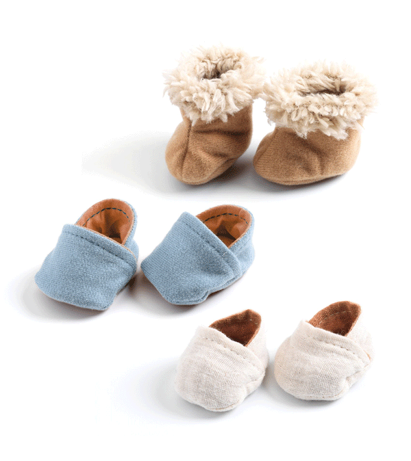 POMEA Doll's 3 Pairs of Slippers by Djeco